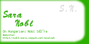 sara nobl business card